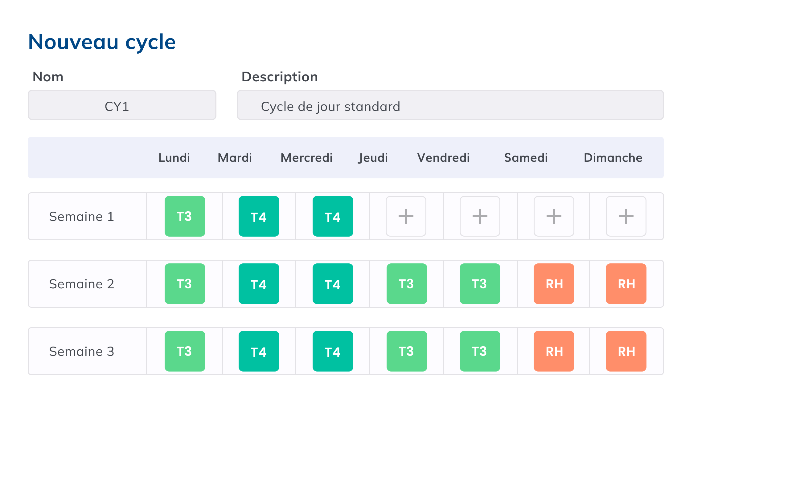 Staffea, application web écran d'automatisation des plannings